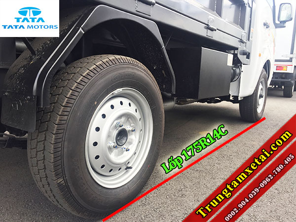 Kích thước lốp xe ben TMT 990Kg Super Ace dộng cơ TATA nhập khẩu Ấn Độ-trungtamxetai.com